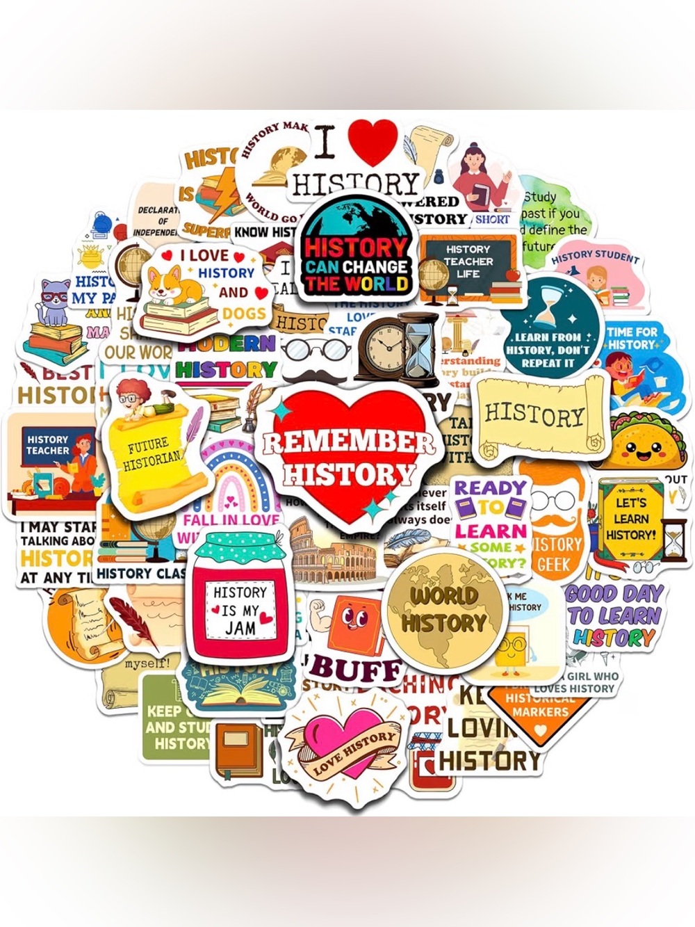 350 PCS History Stickers Teachers Students History Lovers, Classroom Rewards NEW